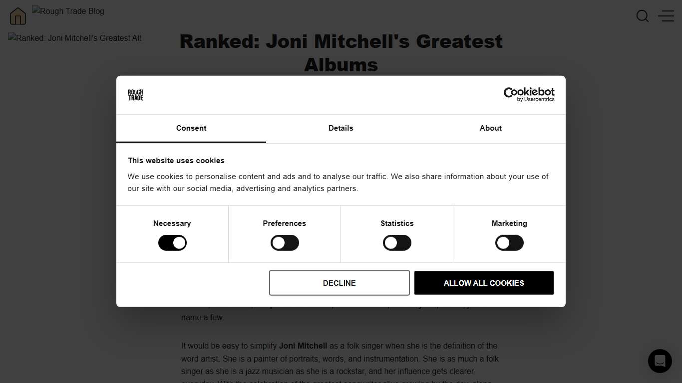 Ranked: Joni Mitchell's Greatest Albums Rough Trade